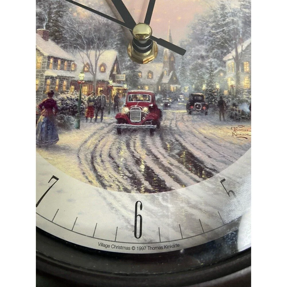 Thomas Kinkade Painter of Light Christmas Carol Clock. 12 Tunes Of Music.